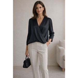 NWOT A.L.C silk blend faux wrap blouse, Sz 8, $398  E48